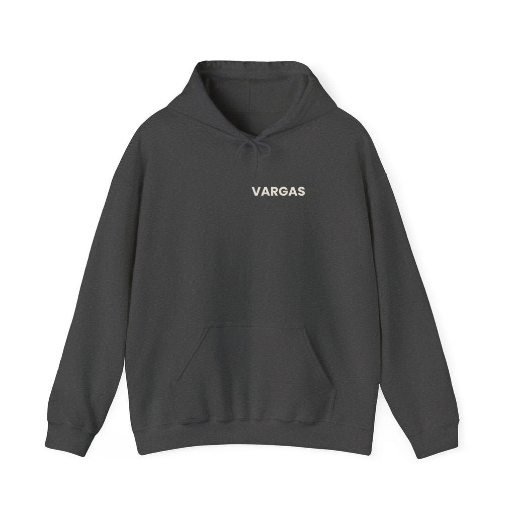 The Name Hoodie Dark Heather front - VARGAS