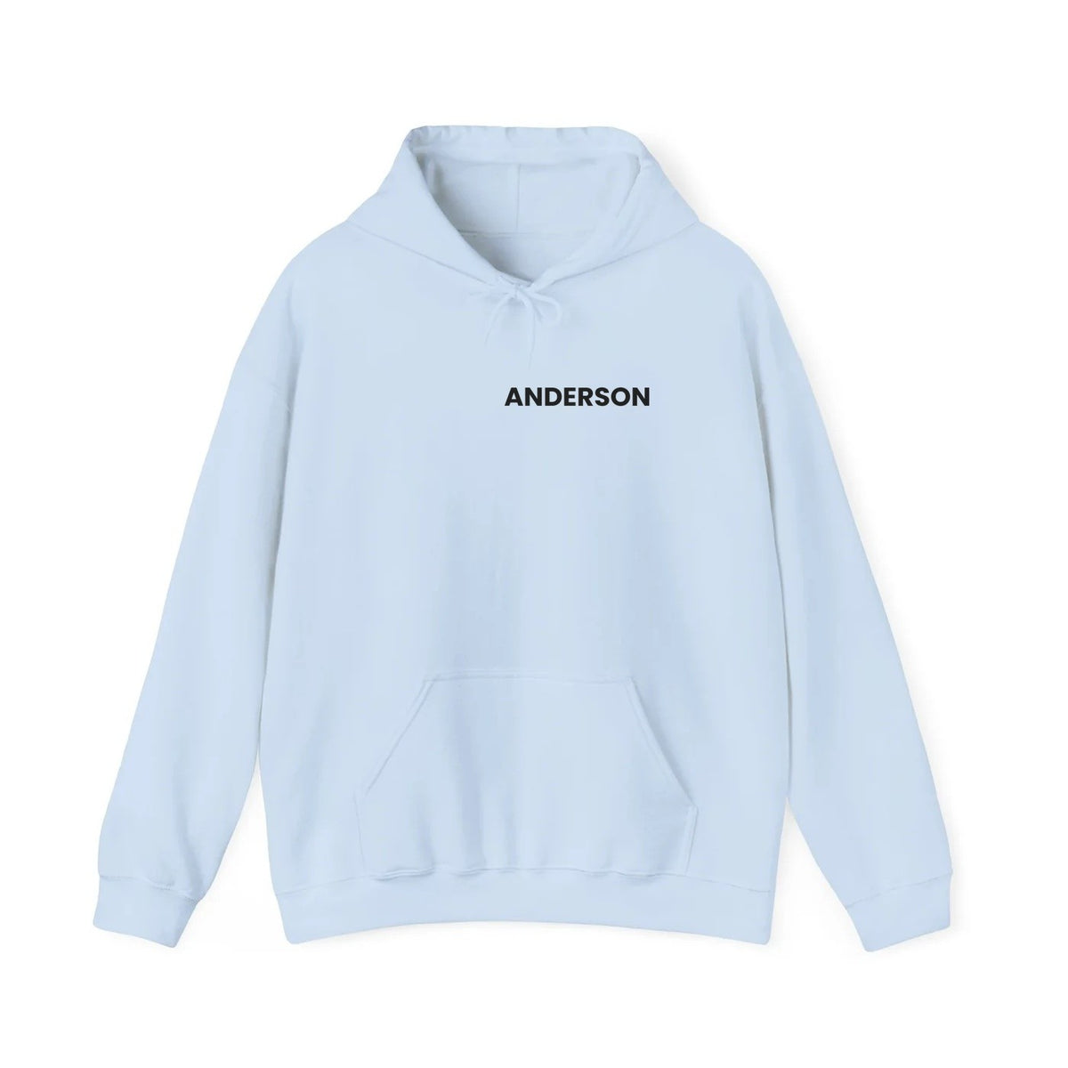 The Name Hoodie Light Blue front - ANDERSON