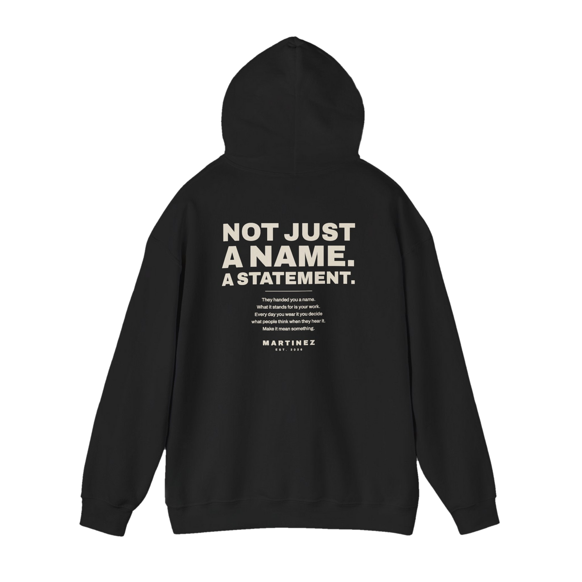 MARTINEZ Statement Hoodie in Black - back view